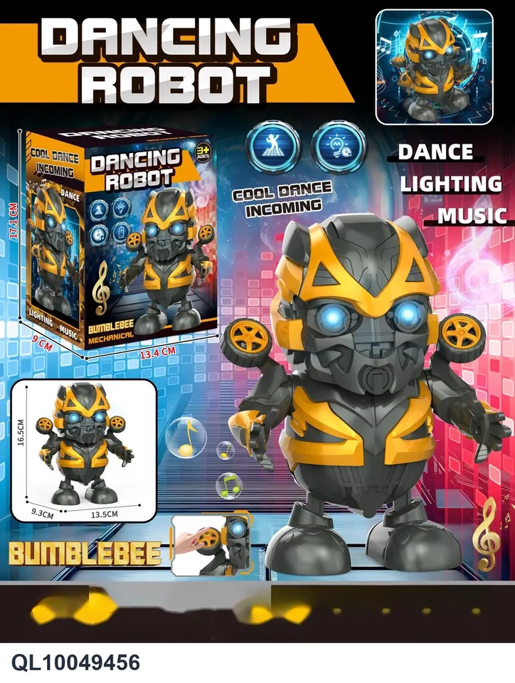 (battery not included, Yellow Racer dancing robot) Color Box wholesale from Qili Toys