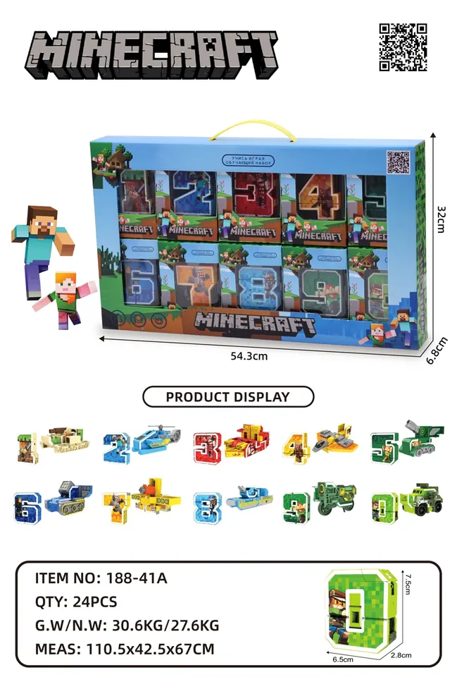 10 Types Of Disassembly And Assembly Of Medium Digital Transformations (world patterns) Window Box wholesale from Qili Toys