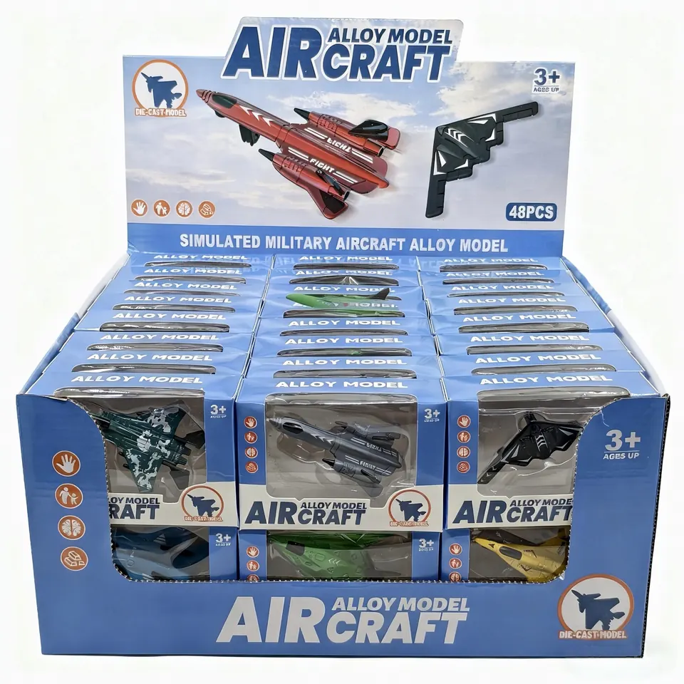 Alloy Military Aircraft (48pcs whole box price) Display Box wholesale from Qili Toys