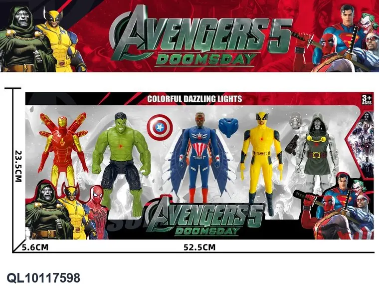 Armored Hero + Green Giant Hero + Falcon + Claw Hero + Masked Villain Gift Box Edition Gift Box wholesale from Qili Toys