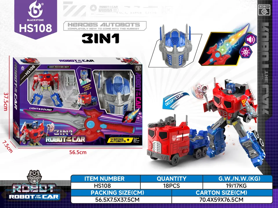 Battle Lightsaber Transformers War God With Mask Window Box wholesale from Qili Toys