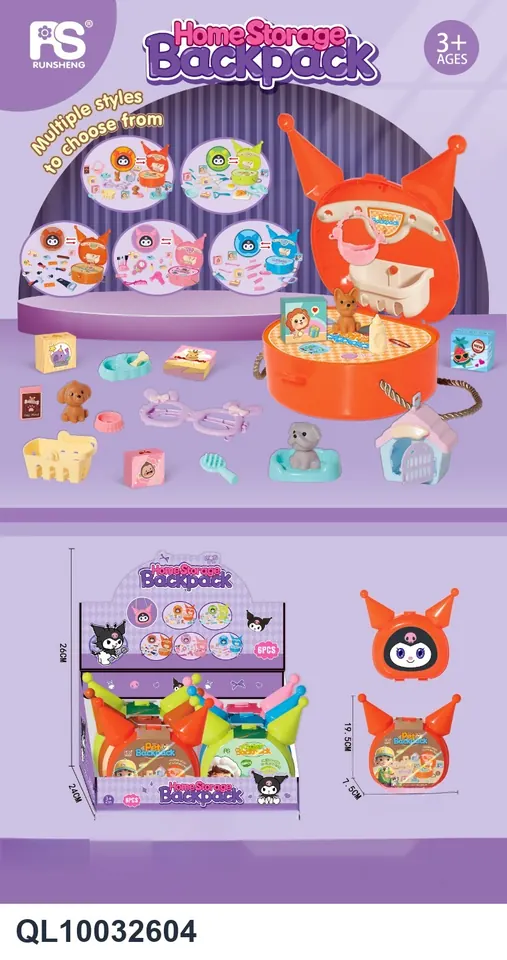Cute And Adorable Mini Pet Backpack, Miniature Pet Dog, Pet Playhouse Toy Set, Pet Accessories. Display Box wholesale from Qili Toys