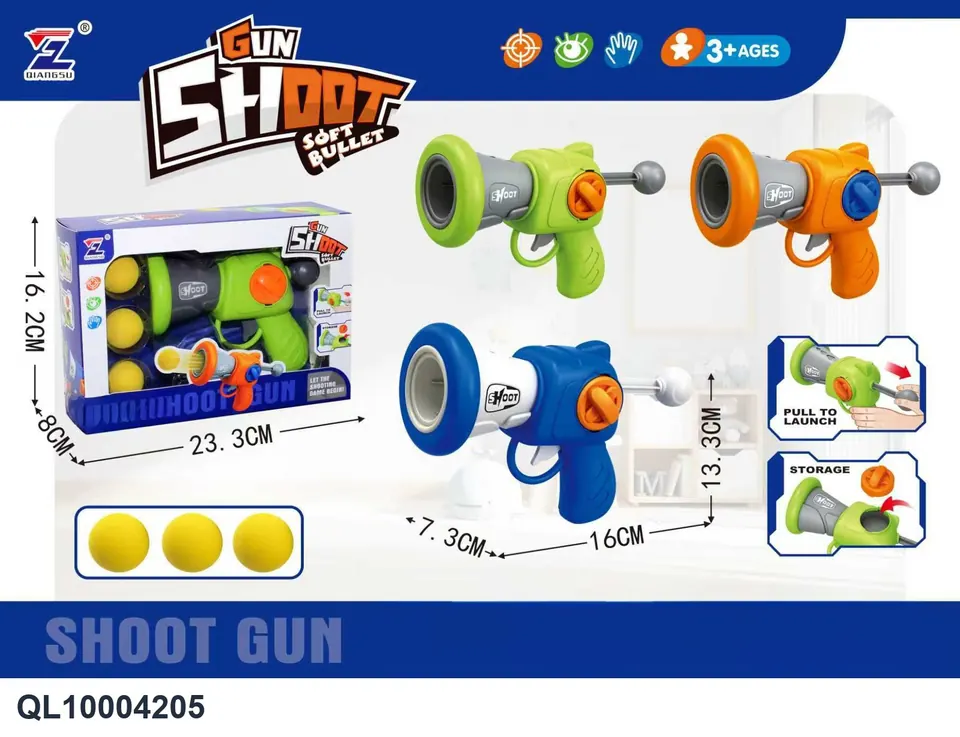 EVA Ball Gun (3 colors) Window Box wholesale from Qili Toys