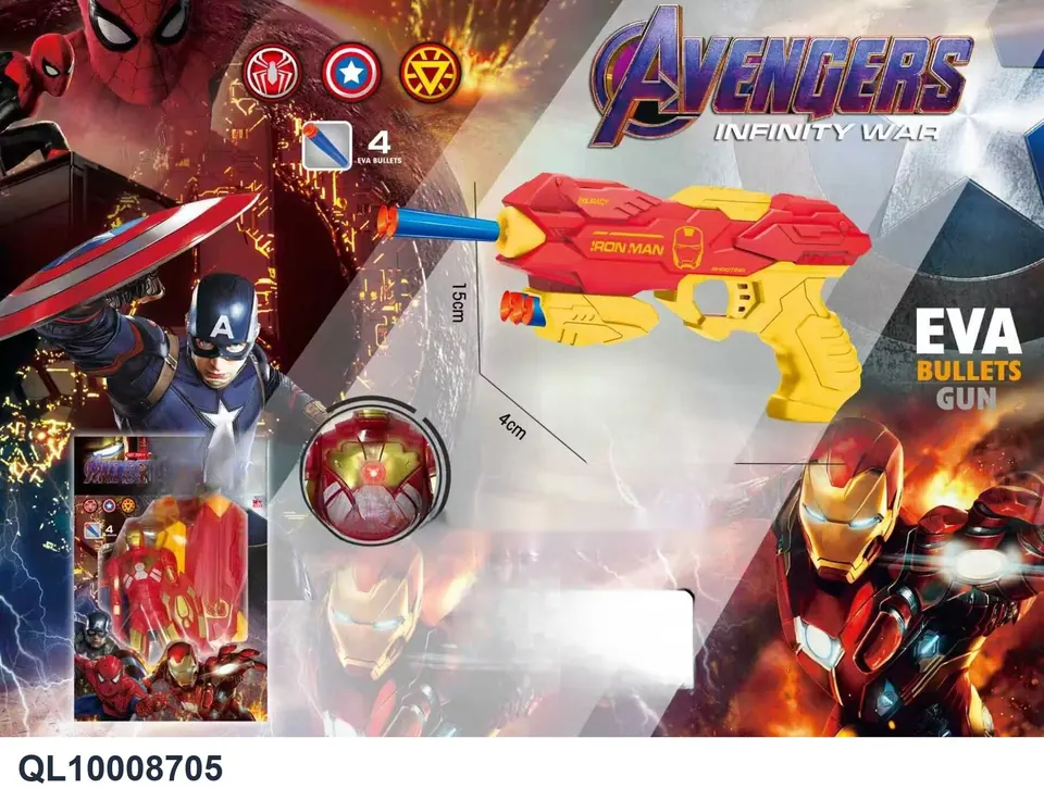 EVA Soft Bullet Gun/Armored Hero Character With Light Bagged Pack wholesale from Qili Toys