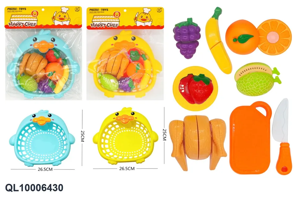 Educational Cutting Play Food Set PVC Header Bag wholesale from Qili Toys