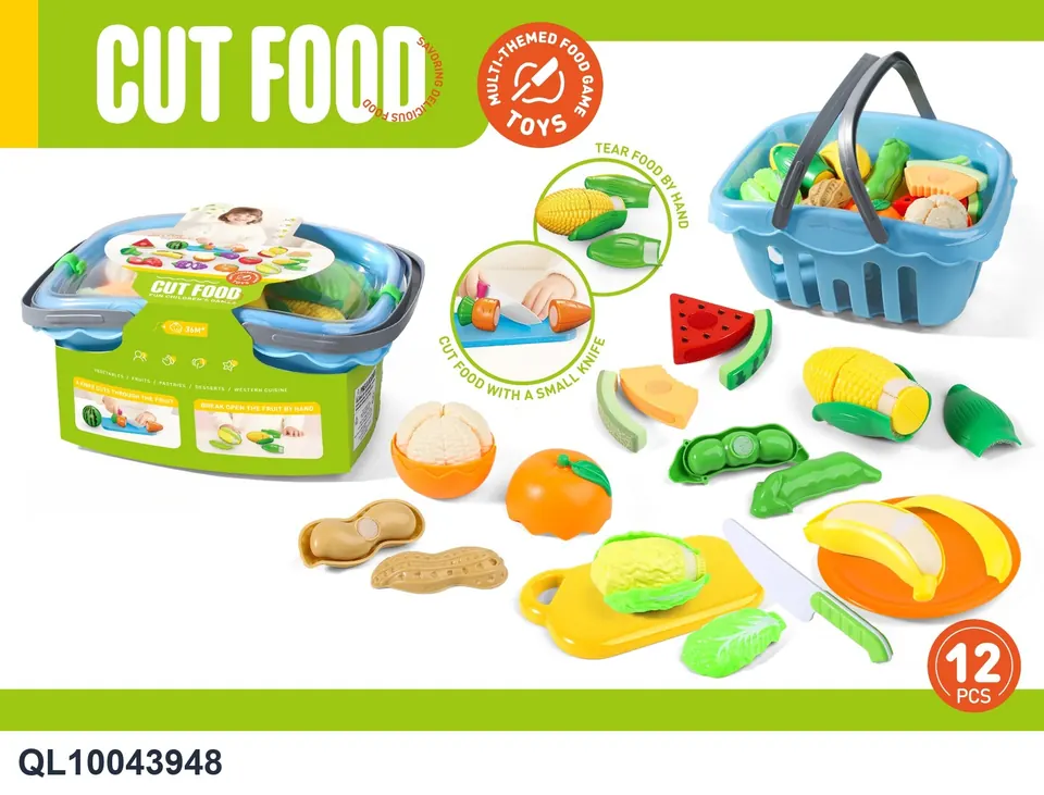 Educational Cutting Play Food Set Wrap Card wholesale from Qili Toys