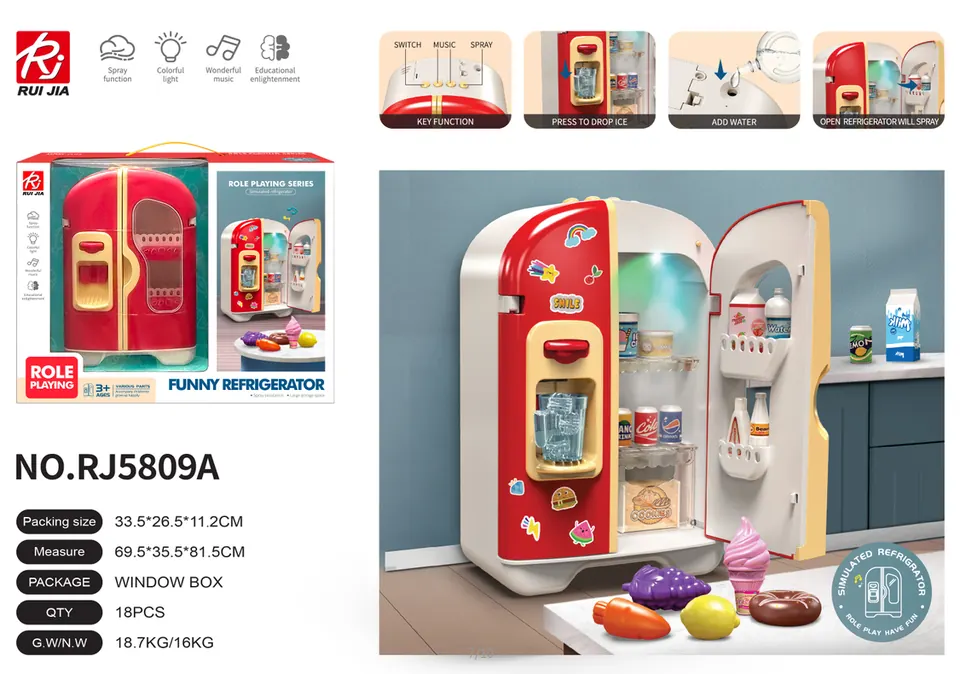 Educational Simulation Refrigerator (red) Window Box wholesale from Qili Toys