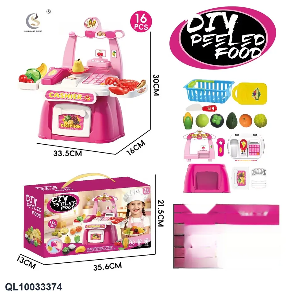 Electric Cash Register Peeling Fruit Set Color Box wholesale from Qili Toys