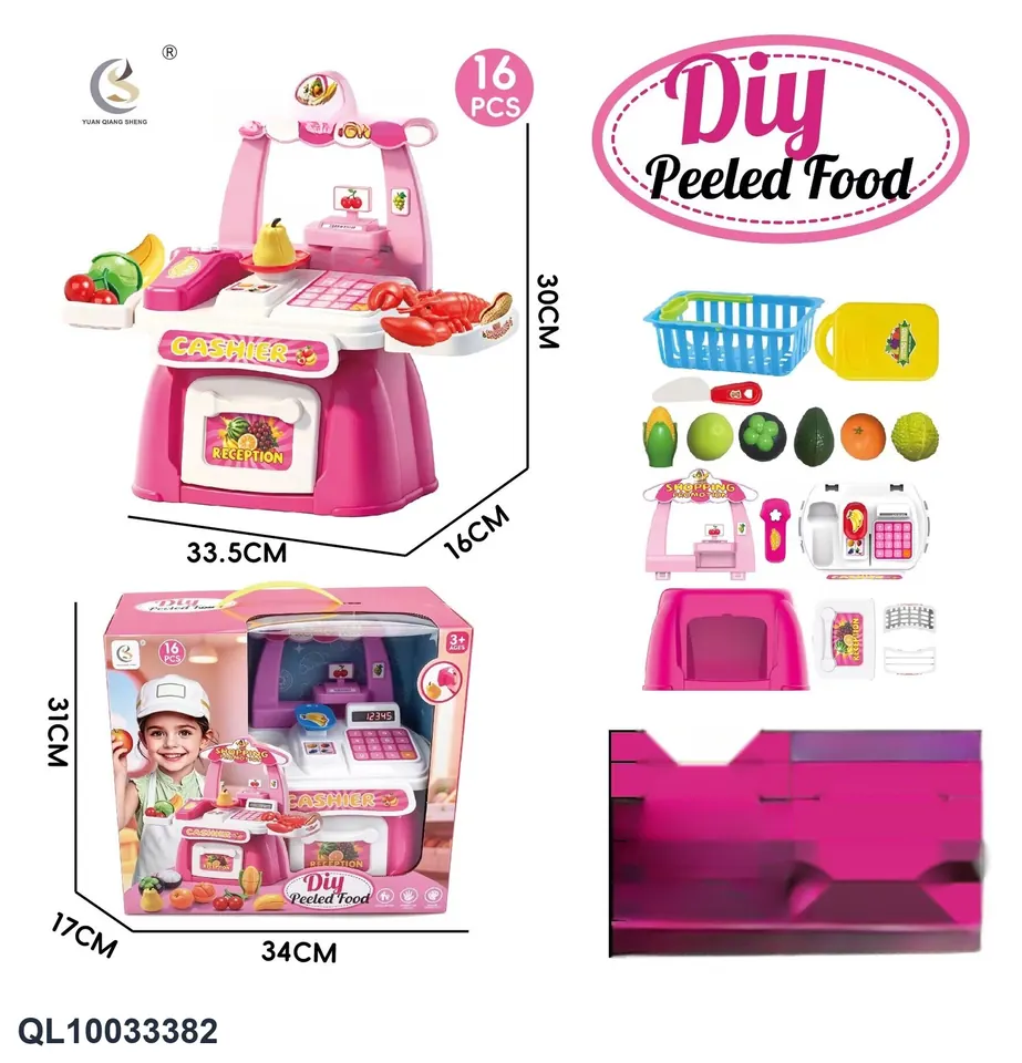 Electric Cash Register Peeling Fruit Set Window Box wholesale from Qili Toys