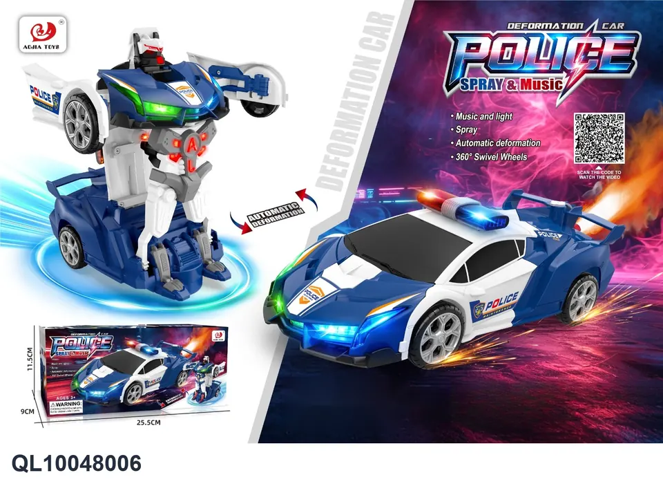 Electric Light And Music Universal Deformation Lamborghini Police Car (with spray) Color Box wholesale from Qili Toys