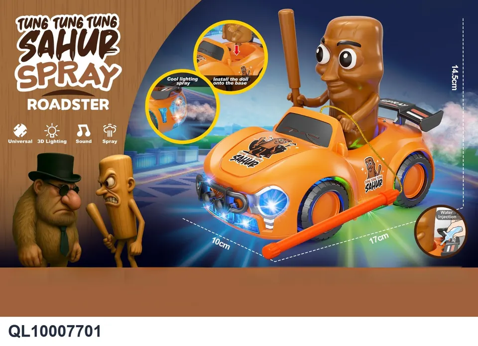 Electric Universal Car Stick Man (with spray, light and sound effect lantern) Bagged Pack wholesale from Qili Toys
