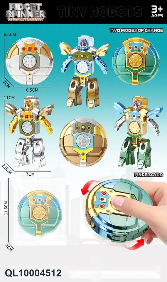 Fidget Spinner Transforming Robot OPP Bag wholesale from Qili Toys