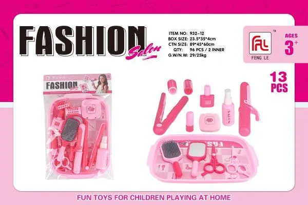Hair Salon Play House Set (girls accessories play house toys) PVC Header Bag wholesale from Qili Toys