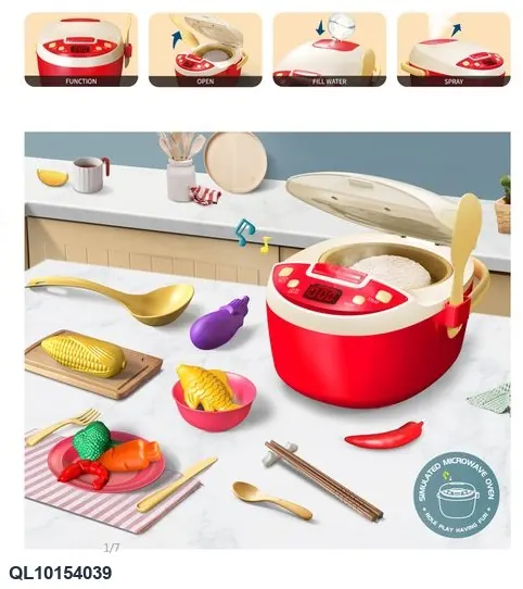 Happy Little Kitchen Multifunction Steamer Rice Cooker (red) Window Box wholesale from Qili Toys