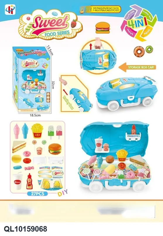Lamborghini-Themed Storage Box And Play Kitchen Set, Realistic Tableware, Realistic Food And Desserts, CPC Compliant. Color Box wholesale from Qili Toys