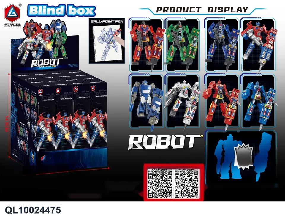 Mecha Deformation Pen Blind Box Display Box wholesale from Qili Toys