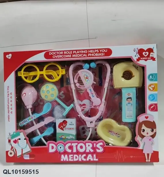 Medical Instrument Set With A Seven-Color LED Light. Color Box wholesale from Qili Toys