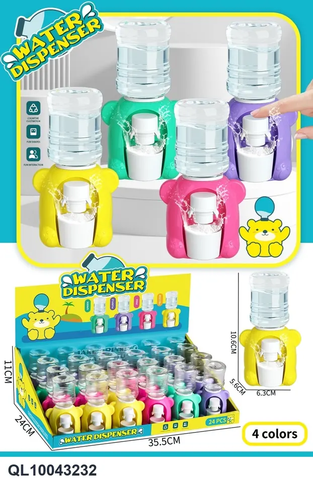 Mini Bear Water Dispenser 4 Colors Display Box wholesale from Qili Toys