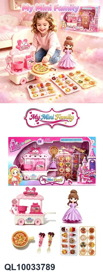 Pizza Trolley Play House Gift Box Set Portable Window Box wholesale from Qili Toys