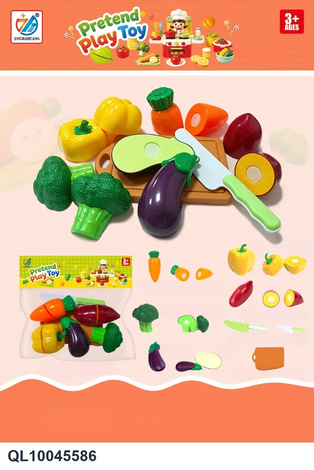 Play House And Cut Vegetables (can cut vegetables) PVC Header Bag wholesale from Qili Toys