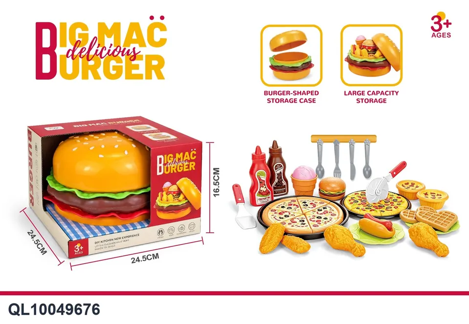 Playhouse Food Set Large Burger Storage Box Storage Box wholesale from Qili Toys