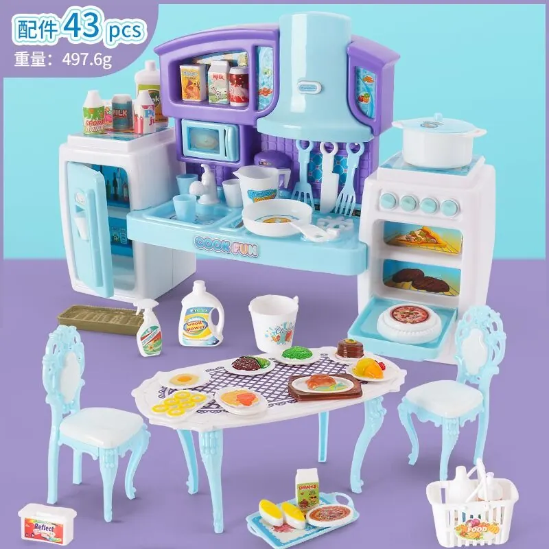 Sectional Cabinet Playset With Table And Chairs, Blue Lights And Sound Sealed Box wholesale from Qili Toys