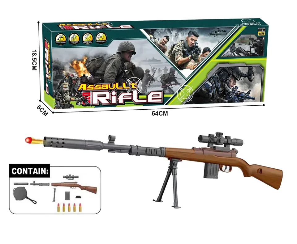 Shell Ejection Soft Bullet Gun, Manual Soft Bullet Gun Set, Simulated Children's Toy Gun, Sniper Gun, Soft Bullet Bullet Launcher Color Box wholesale from Qili Toys