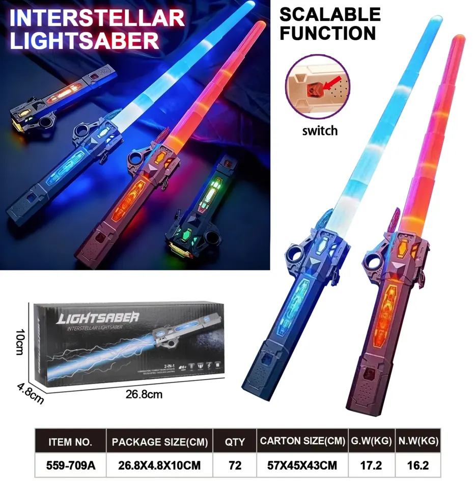 Single-Head Lightsaber (rechargeable version with built-in battery) Color Box wholesale from Qili Toys