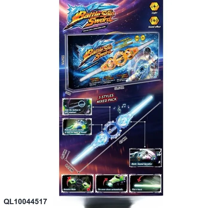 Sound And Light Retractable Double-Headed Sword Color Box wholesale from Qili Toys