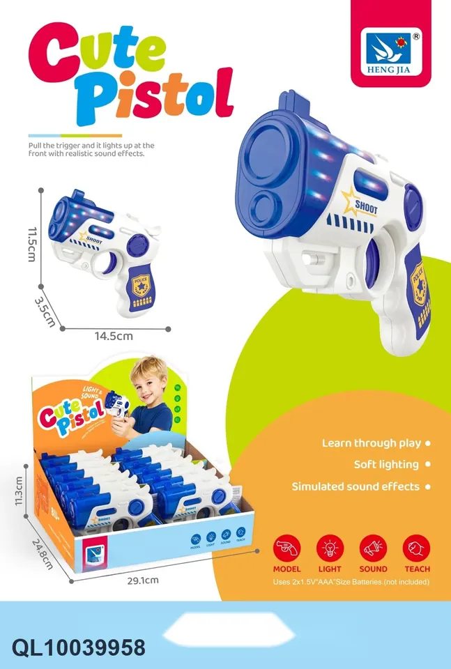 Sound And Light Toy Small Pistol Display Box wholesale from Qili Toys