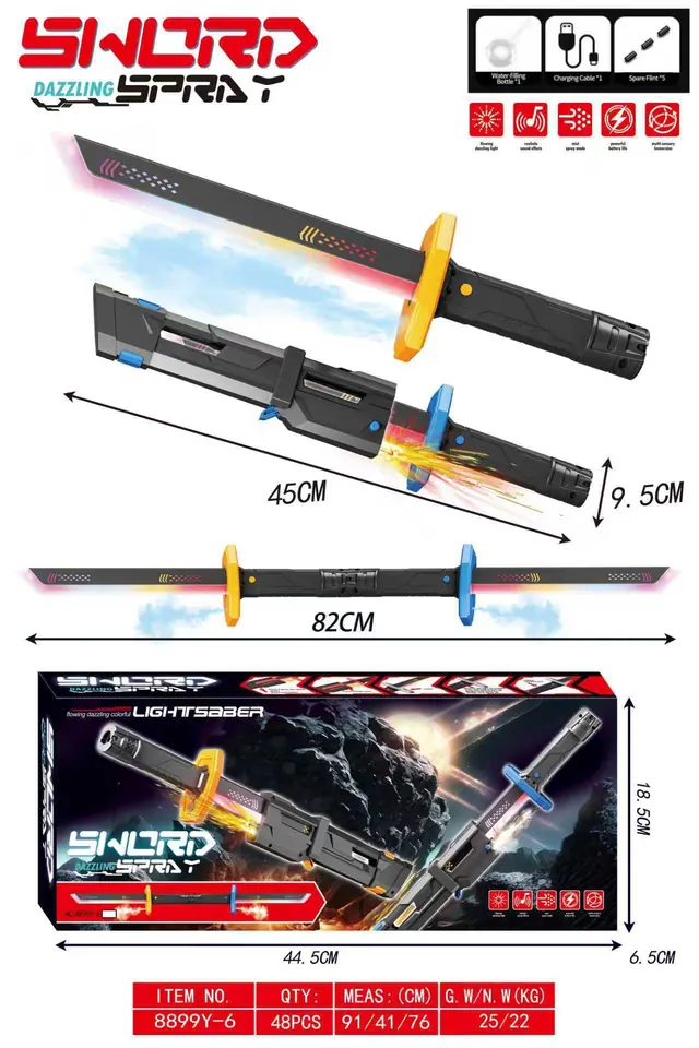 Spark Smoke Zero Laser Sword Dual Swords (english) Color Box wholesale from Qili Toys