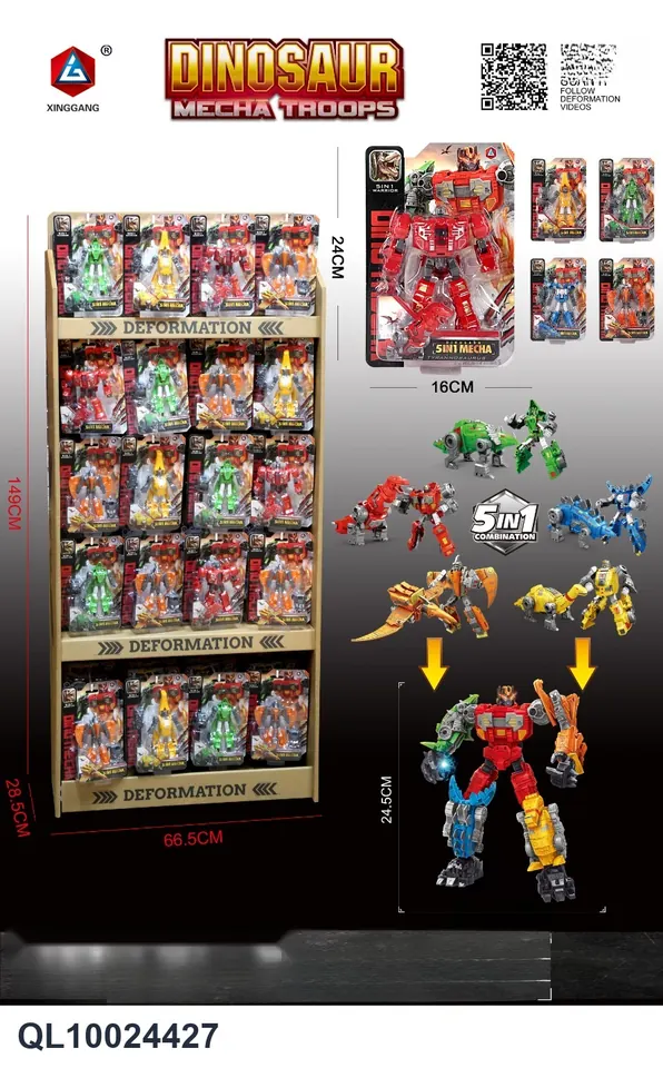 Steel Dragon King (dinosaur quintuple) (display cabinet) Blister Board wholesale from Qili Toys