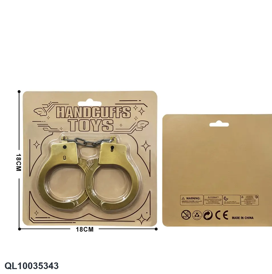 Suction Plate Police Holster Handcuffs (1 style) Blister Board wholesale from Qili Toys