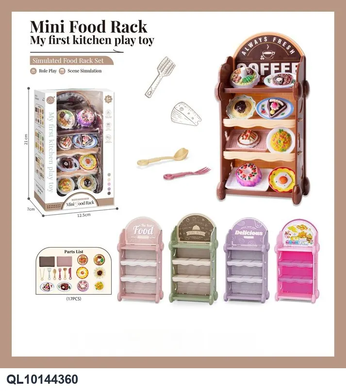 Tableware Rack With Food Accessories (17 pcs) Window Box wholesale from Qili Toys