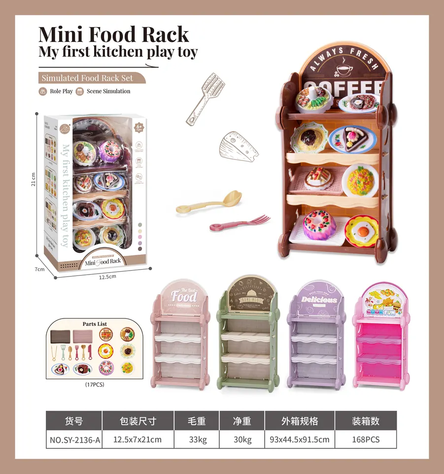 Tableware Rack With Food Accessories (17 pcs) Window Box wholesale from Qili Toys