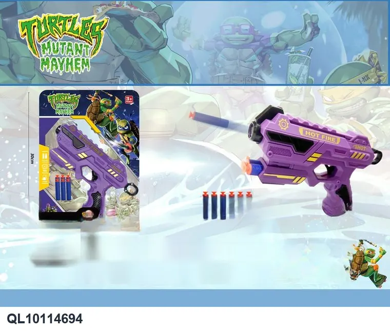 Teenage Mutant Ninja Turtles EVA Soft Bullet Gun (6 rounds) Suction Board/Elevator wholesale from Qili Toys