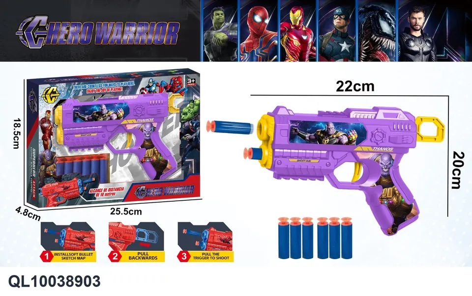 Titan Villain Soft Bullet Gun Window Box wholesale from Qili Toys