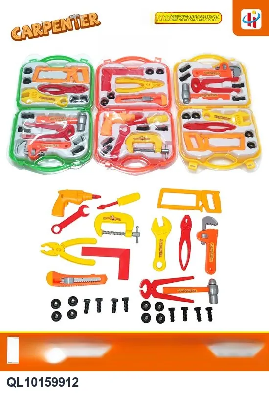 Tool Set, Realistic Tool Series, Repair Tool Box, Pretend Play Tools, Toys, CPC High-Frequency/Double Blister wholesale from Qili Toys