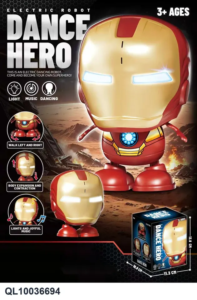 Transformed Armored Hero Dancing Robot With Light And Music, Lift And Deformation Function, And Dancing Function (monochrome). Sealed Box wholesale from Qili Toys