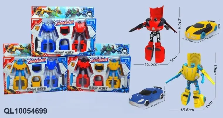 Transforming Robot (3 colors mixed red, blue and yellow) Window Box wholesale from Qili Toys