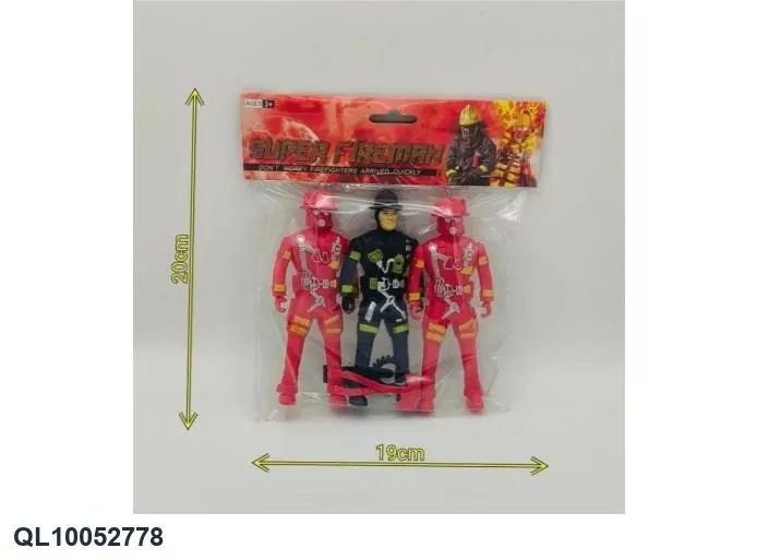 3 Firefighters PVC Bag wholesale from Qili Toys