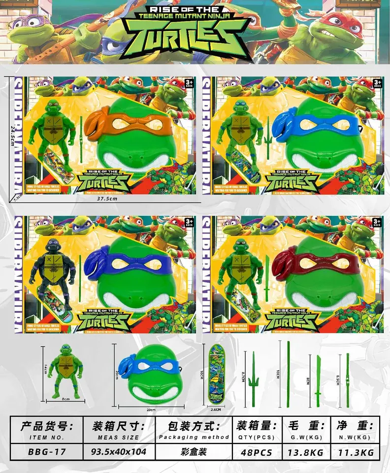 Big Turtle + Mask (weapon with skateboard) Window Color Box wholesale from Qili Toys
