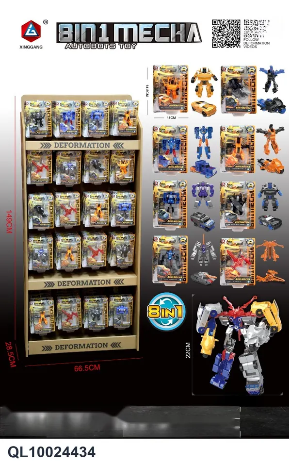 Classic Mini Deformation (eight types of eight-in-one) (display cabinet) Blister Board wholesale from Qili Toys