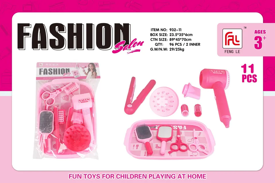 Hair Salon Play House Set (girls accessories play house toys) PVC Header Bag wholesale from Qili Toys