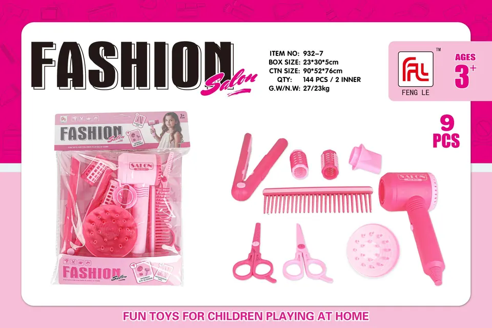 Hair Salon Play House Set (girls accessories play house toys) PVC Header Bag wholesale from Qili Toys