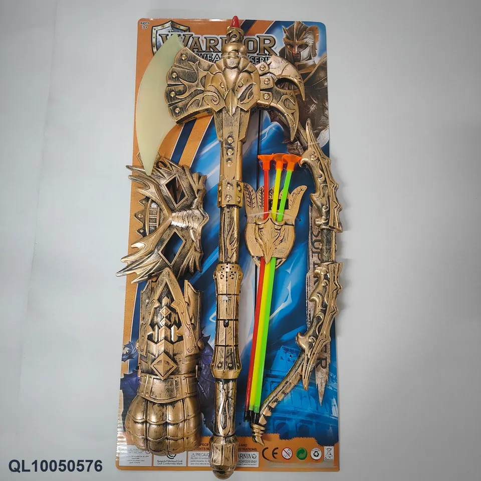 Light And Sound IC Bronze Roman Sword And Shield Combat Equipment Set Tie Board wholesale from Qili Toys