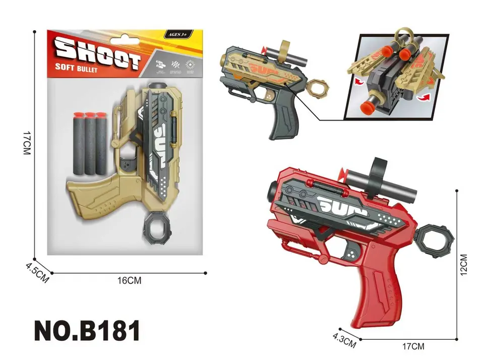 Manual Soft Bullet Gun OPP Header Bag wholesale from Qili Toys