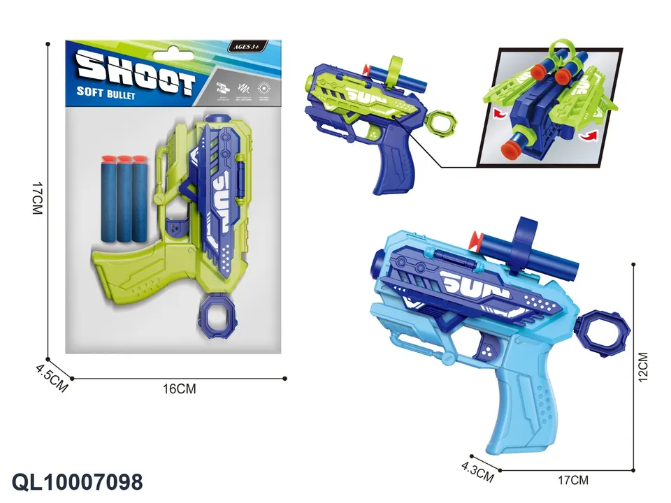 Manual Soft Bullet Gun OPP Header Bag wholesale from Qili Toys