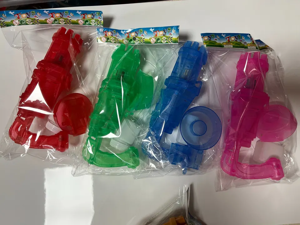 Transparent Gatling Bubble Machine Gun (with light) OPP Bag wholesale from Qili Toys