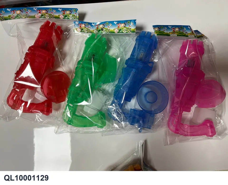 Transparent Gatling Bubble Machine Gun (with light) OPP Bag wholesale from Qili Toys